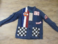 Unique French Worker Style Jacket Denim Blue Gulf Chronograph Heuer Firestone #2