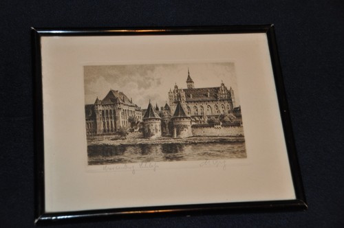 Radierung berg marienburg - berg:,
