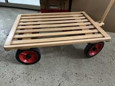Transportwagen Bollerwagen aus Holz mit Hartgummireifen