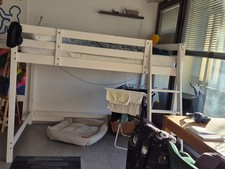 Hochbett 140x200 Gekürzt mit Mattatze Lattenrost Holzbett