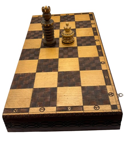 Großes vintage holz schach - großes,