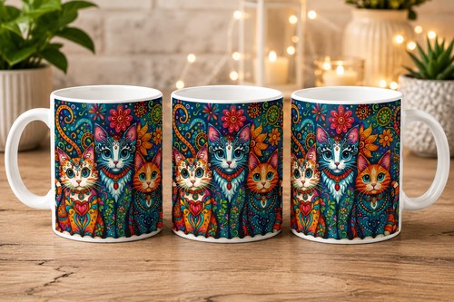 Mehrfarbige katze design - mehrfarbige,