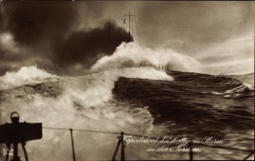 Torpedoboot bei heftigem - ak,
