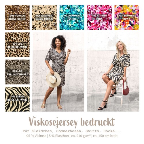 Viskosejersey bedruckt stoff - bedruckt,