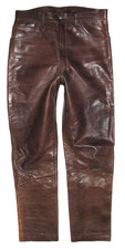 UNIKAT VOM LEDERSCHNEIDER: Herren- LEDERJEANS / Lederhose in braun ca. W31 / L30