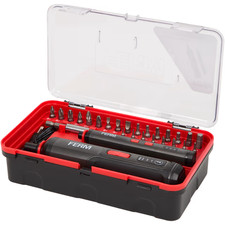 FERM Akkuschrauberset 4V USBC 28tlg Schraubendreher Bit Set Akku Werkzeug