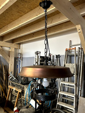 Rustikale Kupferhängelampe Schmiedeeisen Stil / gebraucht / ohne Lampenschirm 