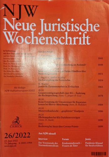 Njw 2022 neue juristische - 26/2022,