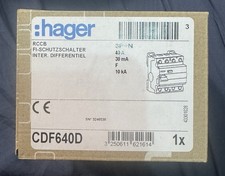 Hager CDF640D Fehlerstromschutzschalter, FI-Schalter 4-polig 10kA 40A 30mA Typ F