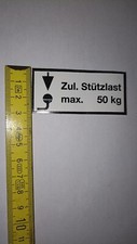 Stützlastschild  65x30 mm groß Ausführung selbstklebende Folie  50 kg