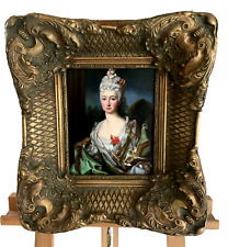 Ölgemälde Portrait einer Dame handgemalt auf Malplatte im Rokoko  n. Largillière
