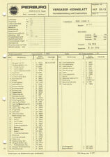 Datenblatt Einstelldaten Solex