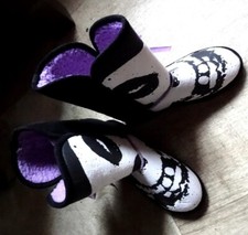 Manga Stiefel Totenkopf Skull weiss Flieder schwarz Boots Gr 38 (5) ungetragen 