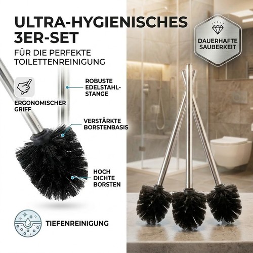 3er set bürste edelstahl - set,