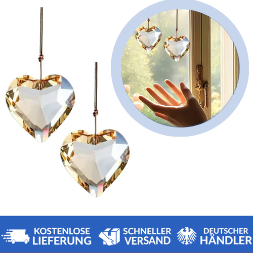 Kristall herzen gold - kristall,