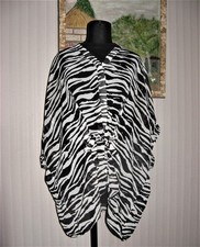 Bluse blau weiß/schwarz  Gr.38 leicht  ausgefallen Zebra Muster H&M DIVIDED