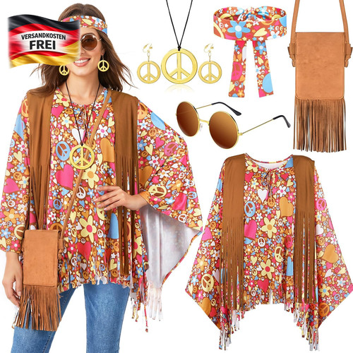Hippie damen kostüm - damen, 70er