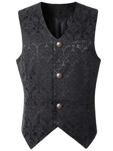 Herren weste schwarz jacquard - weste,