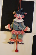 Hampelmann lustige Clown Holzfigur  Vintage Nostalgie Deko TOP RAR