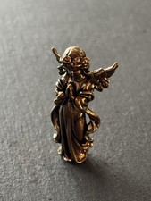 Betender Engel aus Messing | Engelsfigur mit kurzen Flügeln | Deko Figur Metall