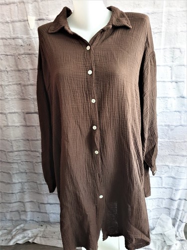 Damen musselin bluse oversize - musselin,