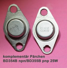 BD354B BD355B Transistor Si komplementär Pärchen NF Endstufe 25W geprüft