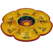 Große Tapas Party Servierschale mit 7 Fächern 32 cm spanische Handarbeit Keramik 