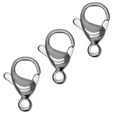 DIY Kettenverschluß Karabiner Haken silbern klein Edelstahl Basteln 5er Set 