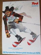 Österreich Postkarte - Seefelder Bauer Startblock + Olympiade Innsbruck 1976 #sk