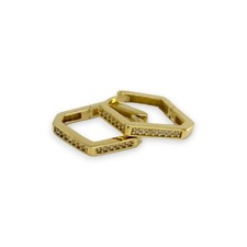 Klapp- Creolen sechseck 585/- 14k Gelbgold mit Zirkoniabesatz ca. 1,8 cm