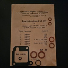 Original Dichtungssatz für Trabant P 50 und P 60 aus Nachlass  original Verpackt