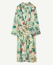 ❤️NEUWERTIG ZARA ORIGINAL  SATIN FLORAL MENTHOL KIMONO BLUMEN PRINT MANTEL 