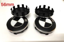 4x Nabendeckel/Nabenkappen für BMW schwarz/weiss 56mm 36136850834