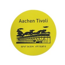 Tivoli Aachen Aufkleber Rund 50mm gelb Öcher Sticker KFZ-Aufkleber Souvenir 5cm