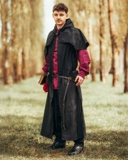 Mytholon Abraxas Mantel Baumwolle Schwarz L/XL Larp Mittelalter #21232