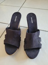 Keilpantolette Sandale Clogs Plateau Schwarz  Kork Gr 39 Gracland NEU ungetragen