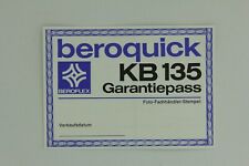 Broschüre Beroflex Beroquick KB 135 Garantiepass (12070224)