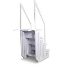 Schwimmbadleiter Treppe, Kunststoff 4-stufig Pool Schwimmbad Pooltreppe 4-Stufen