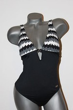 Triumph Badeanzug "Manhattan OP" Gr. 38 B schwarz gefüttert grau weiß