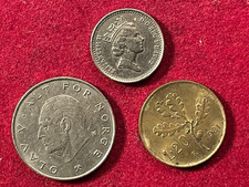 Drei europäische Kursmünzen mit Italien, 20 Lire 1981