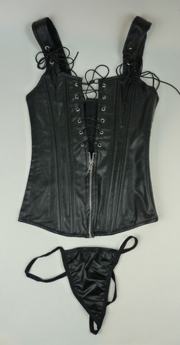 Leder corsage korsett mit - leder,