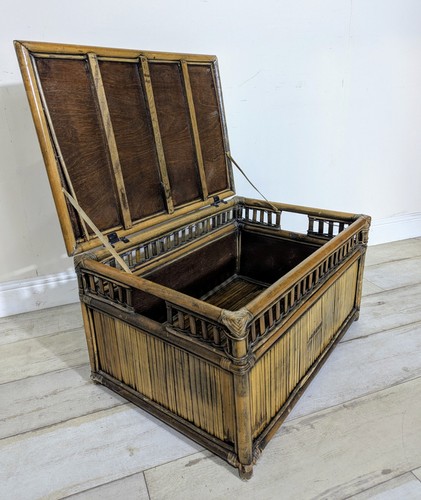 Vintage bambus schilf truhe - bambus,