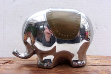 Vintage Metall Elefant Edelstahl verchromt?WARNECKE Vis-a-Vis 12 x 5 x 8 cm