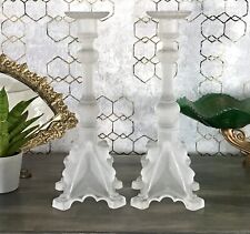 Antik Val Saint Lambert 2 Griffon Kerzenleuchter Leuchter EDEL Glas