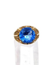 Goldring 333 Gold Topas Blauer Stein Gr. 58 Damen Herren- Ring Schmuck