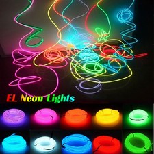 1M- 5M LED Neon EL Kabel Leuchtdraht Wire Lichtschnur Glühen Draht Licht Party