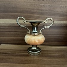 Kleine Vase / Amphore Metall mit Stein Deco, H. = 8 cm