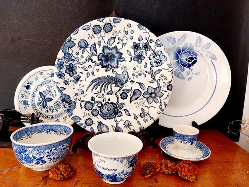 Shabby keramik als deko blau - keramik,