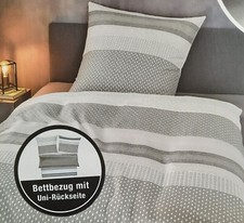 Looks by Wolfgang Joop Bio Mako-Satin Wende Bettwäsche Set 135 x 200 cm Grau