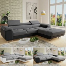 Ecksofa mit Schlaffunktion DIVO - Sofa, Eckcouch, Kopfteilverstellung, Federkern